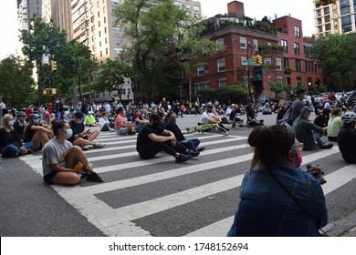 New York, NY / USA - June 2 2020: Peaceful Protest In New York City Near Gracie Mansion