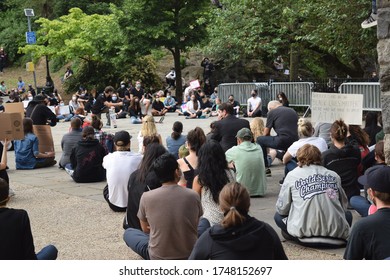 New York, NY / USA - June 2 2020: Peaceful Protest In New York City Near Gracie Mansion