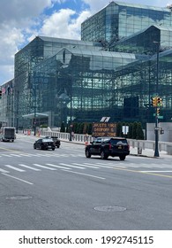 New York, NY  USA - June 12, 2021: New York City, Jacob Javits Center During Covid-19 Pandemic Converted To Mass Vaccination Site 