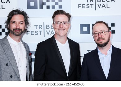 NEW YORK, NY, USA - JUNE 6, 2022: (L-R) David Milchard, Matthew Clark  and Dylan Collingwood attending at  "Corner Office"  2022 Tribeca Film Festival  at BMCC Tribeca Performing Arts Center
