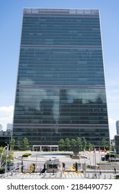 New York, NY, USA - June 9, 2022: The United Nations Secretariat Building.