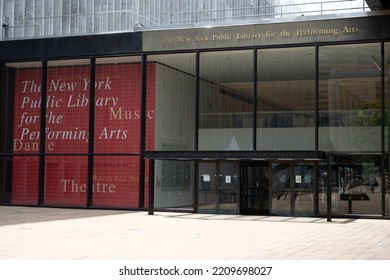 New York, NY, USA - June 3, 2022: The New York Public Library For The Performing Arts.