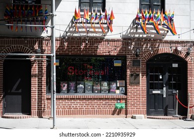 New York, NY, USA - June 4, 2022: The Stonewall Inn In Greenwich Village.