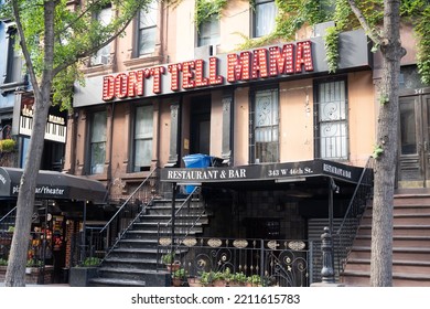 New York, NY, USA - June 9, 2022: Exterior Of Don't Tell Mama, Which Consists Of A Piano Bar, A Restaurant And Two Cabaret Showrooms, On Restaurant Row.