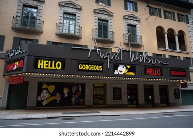 New York, NY, USA - June 9, 2022: The August Wilson Theatre, With Funny Girl Playing.