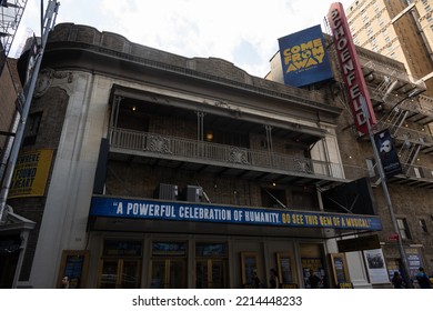 New York, NY, USA - June 9, 2022: The Gerald Schoenfeld Theatre, With Come From Away Playing.