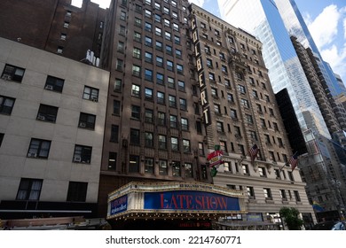 New York, NY, USA - June 9, 2022: The Ed Sullivan Theater, Home Of The Late Show With Stephen Colbert.