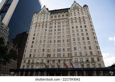 New York, NY, USA - June 10, 2022: The Plaza Hotel.