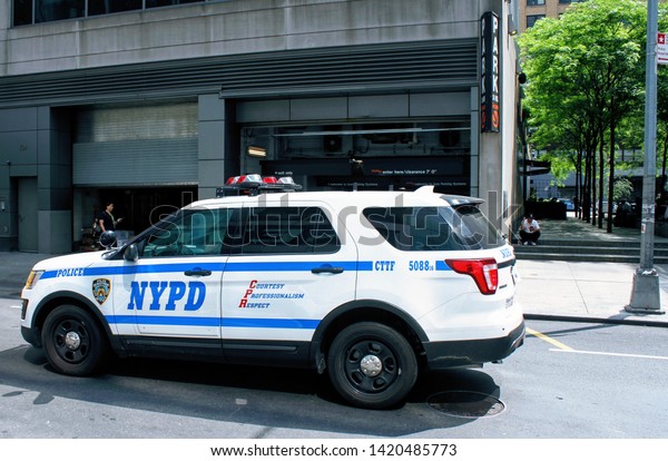 New York, NY / USA - June 5, 2019 : NYPD Police
Car Parked in Mid-Town
Manhattan