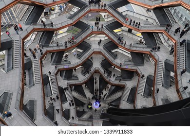 New York, NY / USA - March 15, 2019: Celebrities and Politicians gathered to celebrate the grand opening of Manhattan's newest neighborhood, Hudson Yards, and it's centerpiece, "The Vessel".