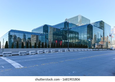 New York, NY / USA - March 24, 2020: The Javits Convention Center Transforms Into A Hospital During The Coronavirus Outbreak. 