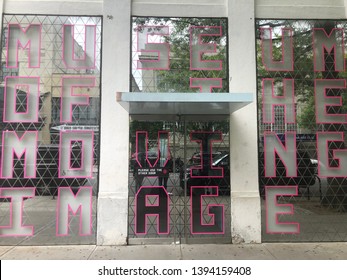 New York NY / USA - May 10 2019: Outside Entrance Of The Museum Of The Moving Image In Astoria Queens New York City