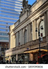 New York, NY/ USA - November 19, 2020: 42nd Street And Grand Central Station Facade, Day