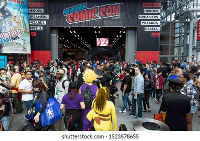 New York, NY, USA - October 4, 2019: General atmosphere on convention floor during Comic Con 2019 at The Jacob K. Javits Convention Center in New York City. 

