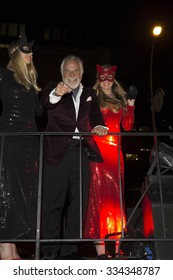 New York, NY USA - October 31, 2015: Jonathan Goldsmith The Most Interesting Man in the World grand marshal of 42nd Annual Halloween parade on theme Shine a Light in Greenwich Village