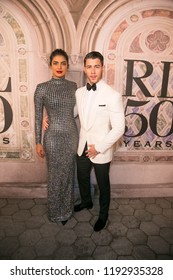 New York, NY/ USA -September 8, 2018: Priyanka Chopra and Nick Jonas attend Ralph Lauren's 50th Anniversary at Bethesda Terrace in Central Park. Hugo A.k.A. Sppider