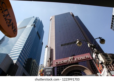 NEW YORK, NY, USA - SEPTEMBER 13, 2015:  Crowne Plaza Hotel On Time Square In NYC Seen In New York City.