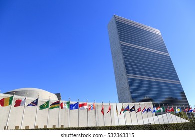 New, York, NY, USA - September 24, 2016 - United Nations Headquarters in New York City: The United Nations General Assembly opens.