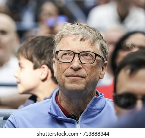 New York, NY USA - September 8, 2017: Bill Gates attends day 12 of US Open Championships at Billie Jean King National Tennis Center