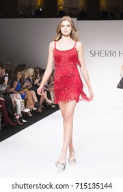 New York, NY USA - September 12, 2017: Model Walks Runway For Sherri Hill Show During New York Fashion Week Spring/Summer 2018 At Gotham Hall