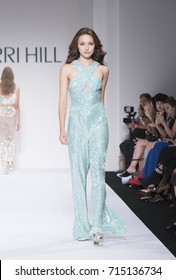 New York, NY USA - September 12, 2017: Model Walks Runway For Sherri Hill Show During New York Fashion Week Spring/Summer 2018 At Gotham Hall