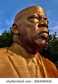 New York, NY USA-10.25.21: SEEINJUSTICE Sculpture Of Civil Rights Leader John Lewis, George Floyd, Breonna Taylor At Union Square Park In New York.  Tribute To Black Lives Matter And Social Justice.