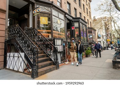 New York NY USA-April 18, 2021 Storefronts On Montague Street In Brooklyn Heights In New York