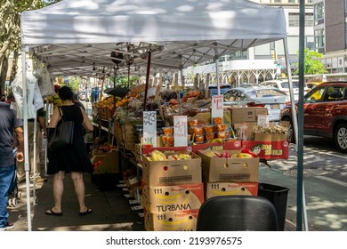 New York NY USA-August 24, 2022 Fruit Stand In Chelsea In New York