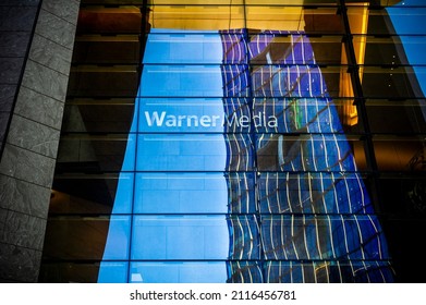 New York NY USA-February 1, 2022 The WarnerMedia Offices In Hudson Yards In New York. ATT Announced That It Would Spin Off Its WarnerMedia Division Combining It With Discovery