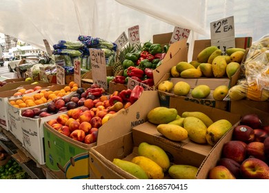 New York NY USA-June 16, 2022 Produce At A Fruit And Vegetable Stand In Chelsea In New York