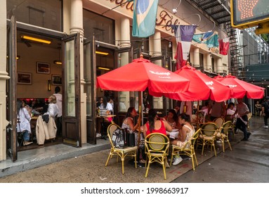 New York NY USA-June 26, 2021 Al Fresco Dining At Felix In Soho In New York 