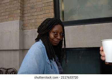 New York NY USA-June 29, 2007 Whoopi Goldberg waits on line to buy an  Apple iPhone at the Apple Store  in Soho in New York
