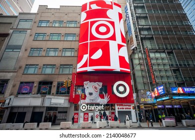 New York NY USA-March 27, 2022 Future Home Of A Target Store In Times Square In New York