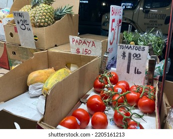 New York NY USA-September 18, 2022 Produce At A Fruit Stand In Chelsea In New York