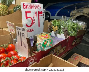 New York NY USA-September 18, 2022 Produce At A Fruit Stand In Chelsea In New York