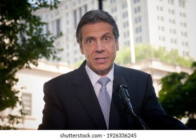 New York NY USA-September 22, 2010  Andrew Cuomo Speaks At His Endorsement By NY Mayor Michael Bloomberg For New York Governor In City Hall Park