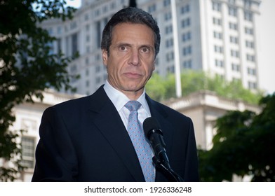 New York NY USA-September 22, 2010  Andrew Cuomo Speaks At His Endorsement By NY Mayor Michael Bloomberg For New York Governor In City Hall Park