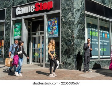 New York NY USA-September 23, 2022 A GameStop Video Game Store In Herald Square In New York