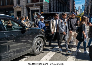 New York NY USA-September 24, 2022 Busy Shoppers In Soho In New York