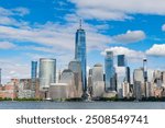 New York, NYC United States. View of New York city skyline in Midtown Manhattan. USA, NYC, NY, Manhattan. American financial capital city. Lower Manhattan skyline. New York from Brooklyn. Downtown