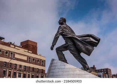 New York, NYUSA - 05-07-2016: Imposing Statue Of Adam Clayton Powell.