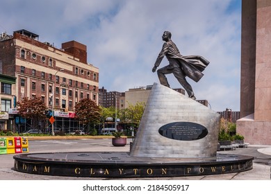 New York, NYUSA - 05-07-2016: Imposing Statue Of Adam Clayton Powell.