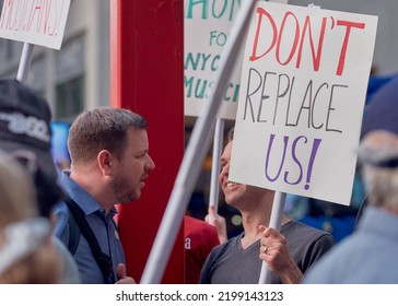 New York, NYUSA 662020: DCI Musicians Protesting Unfair Labor Practices By Their Employer DCINY (Distinguished Concerts International New York) Outside Carnegie Hall With Other Member Of Local 802.