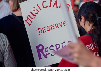 New York, NYUSA 662020: DCI Musicians Protesting Unfair Labor Practices By Their Employer DCINY (Distinguished Concerts International New York) Outside Carnegie Hall With Other Member Of Local 802.