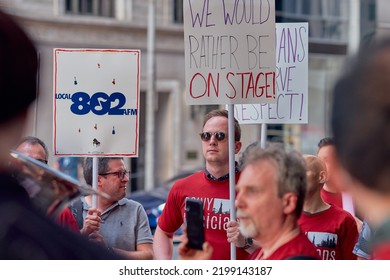 New York, NYUSA 662020: DCI Musicians Protesting Unfair Labor Practices By Their Employer DCINY (Distinguished Concerts International New York) Outside Carnegie Hall With Other Member Of Local 802.