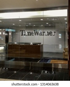 New York, NY/USA June 9, 2017: Lobby Of TimeWarner Corporate Headquarters On Columbus Circle, New York City