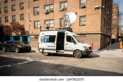 New York NY/USA-April 7, 2020 A Spectrum News NY1 News Van Parked In The Chelsea Neighborhood Of New York