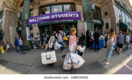 New York NY/USA-August 25, 2019 Hundreds of NYU students, some with their families, descend on Bed Bath and Beyond in the Ladies Mile shopping district to furnish their dorm rooms