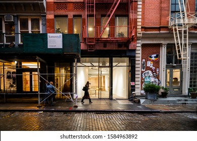 New York NY/USA-December 10, 2019 Vacant Storefront On In The Soho Neighborhood In New York