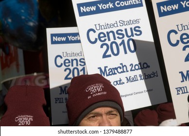 New York NY/USA-January 4, 2010 Workers For The US Census Bureau In Times Square In New York Kick Off The 